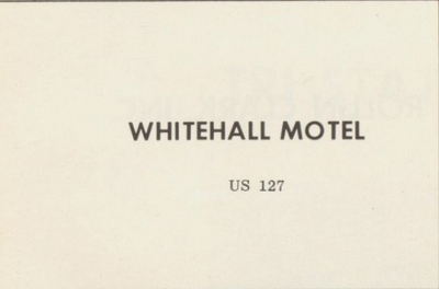 Whitehall Motel - 1964 High School Yearbook Ad (newer photo)